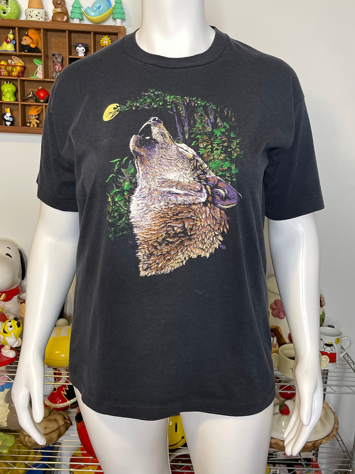 Vintage 80s Wolf Single Stitch Graphic Tee Sz XL