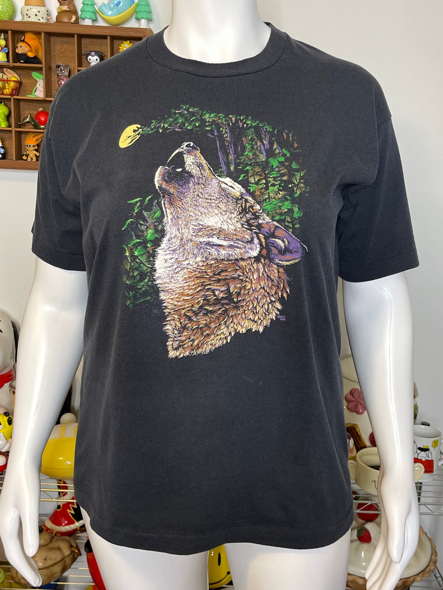 Vintage 80s Wolf Single Stitch Graphic Tee Sz XL