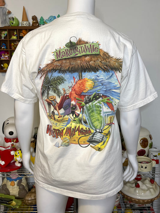 Vintage 90s Parrot Wastin' Away Again Graphic Tee Sz XL