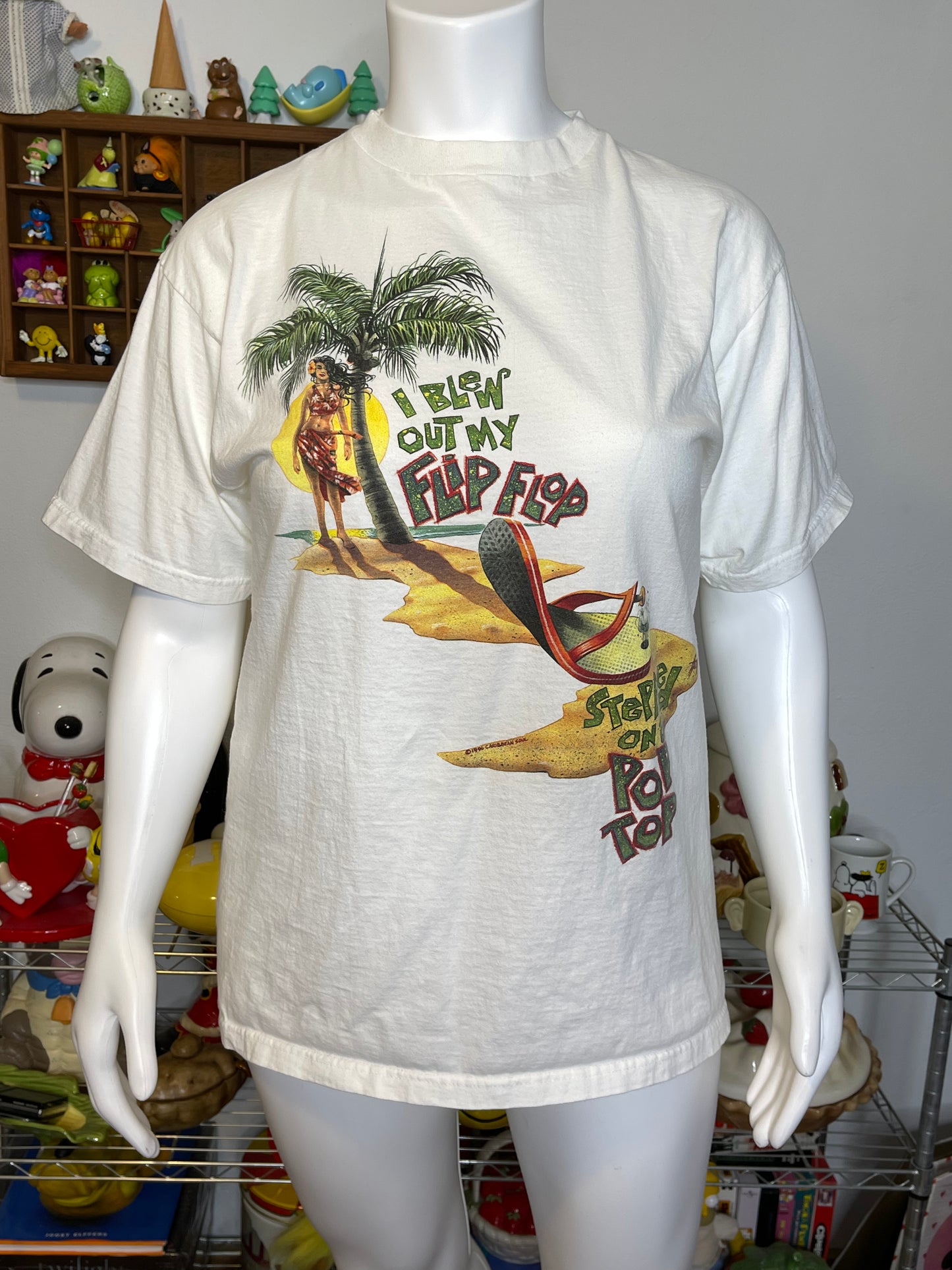 Vintage 90s Parrot Wastin' Away Again Graphic Tee Sz XL