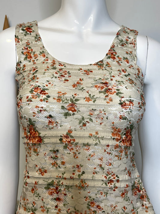 2000s dELiA*s Floral Lace Tank Top Sz XS
