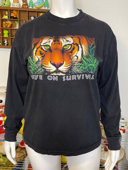Vintage Tigger Eye On Survival Graphic Long Sleeve Tee Sz XL