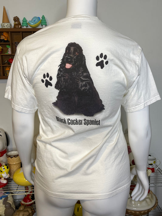 2000s Black Crocker Spaniel Dog Graphic Tee Sz L