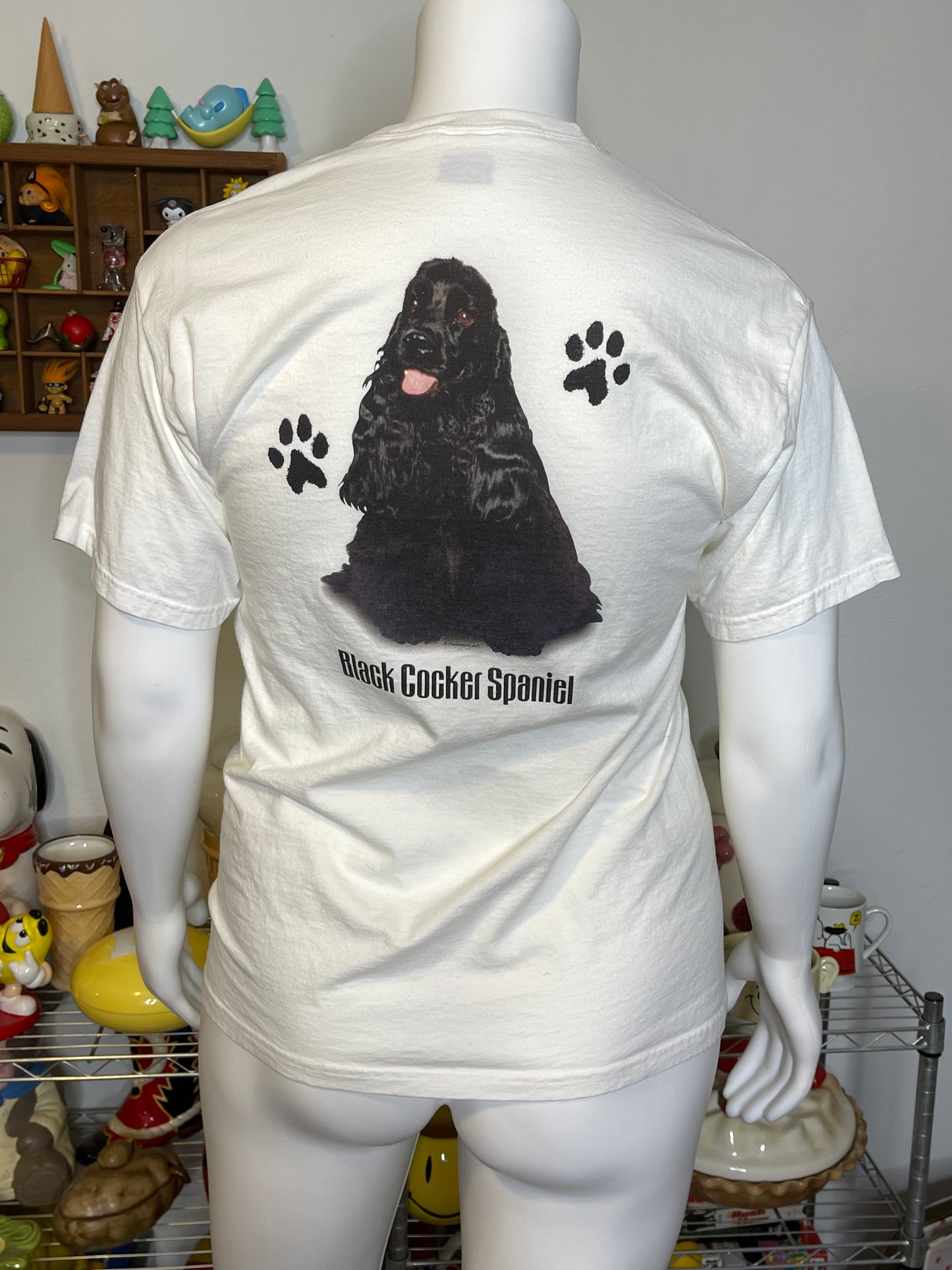 2000s Black Crocker Spaniel Dog Graphic Tee Sz L
