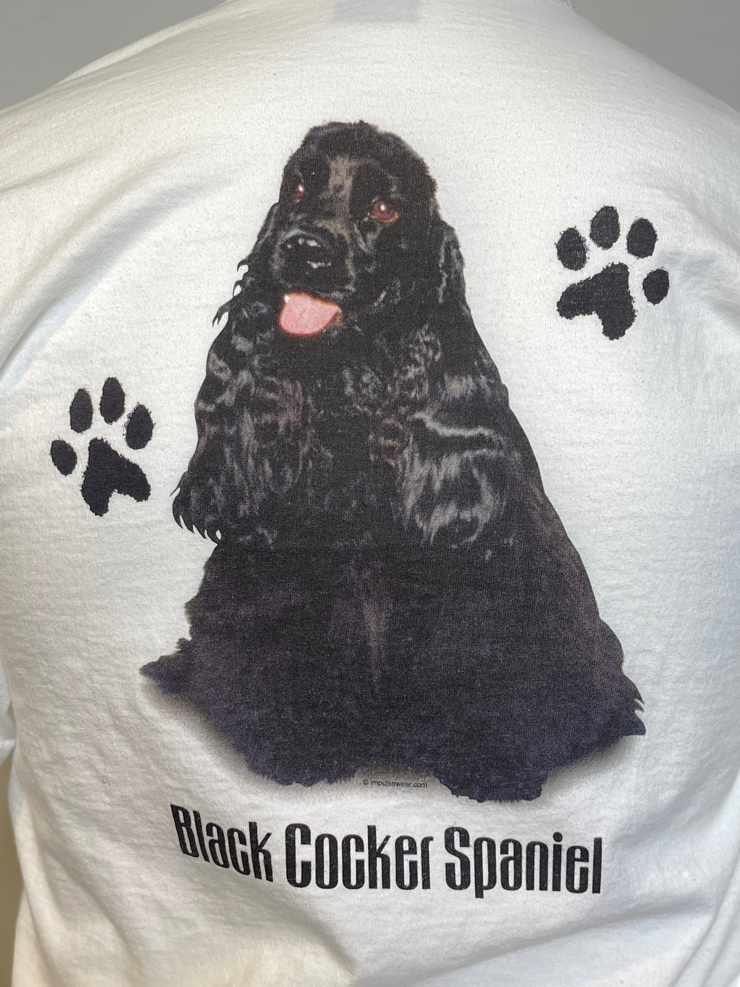2000s Black Crocker Spaniel Dog Graphic Tee Sz L