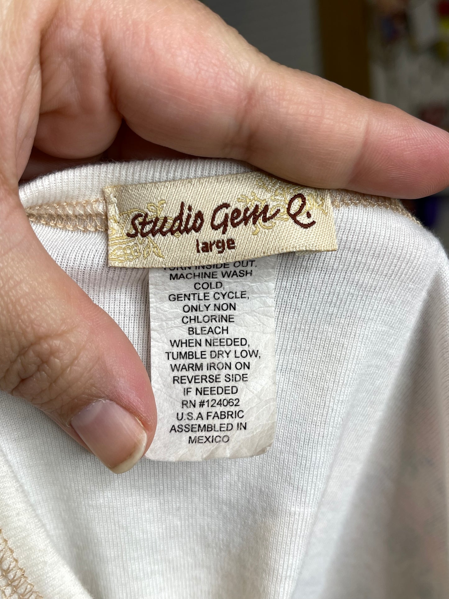 Vintage 2000s LOVE All Over Print 3/4 Sleeve Top Sz M/L