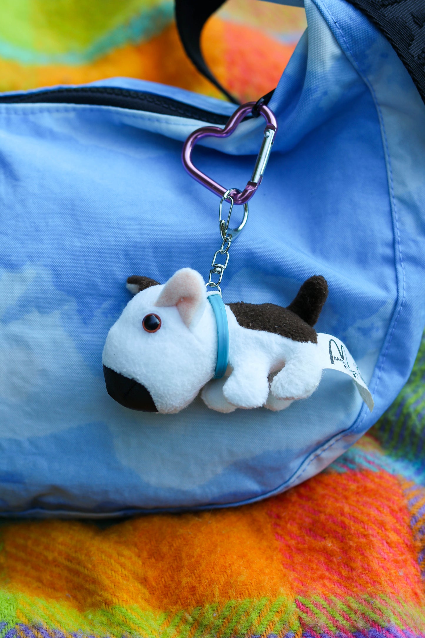 2000s THE DOG Bull Terrier Mini Plush Upcycled Keychain