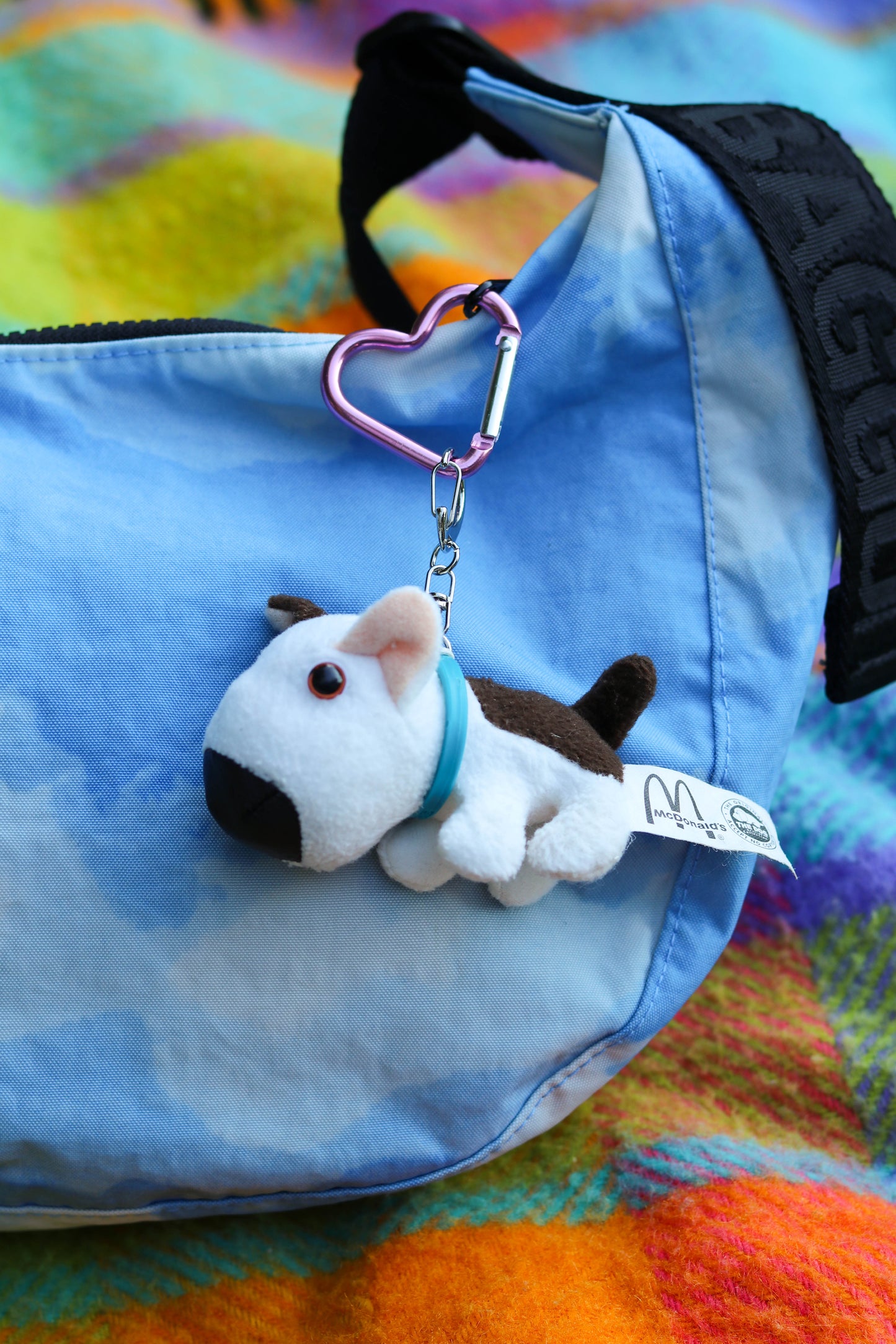 2000s THE DOG Bull Terrier Mini Plush Upcycled Keychain