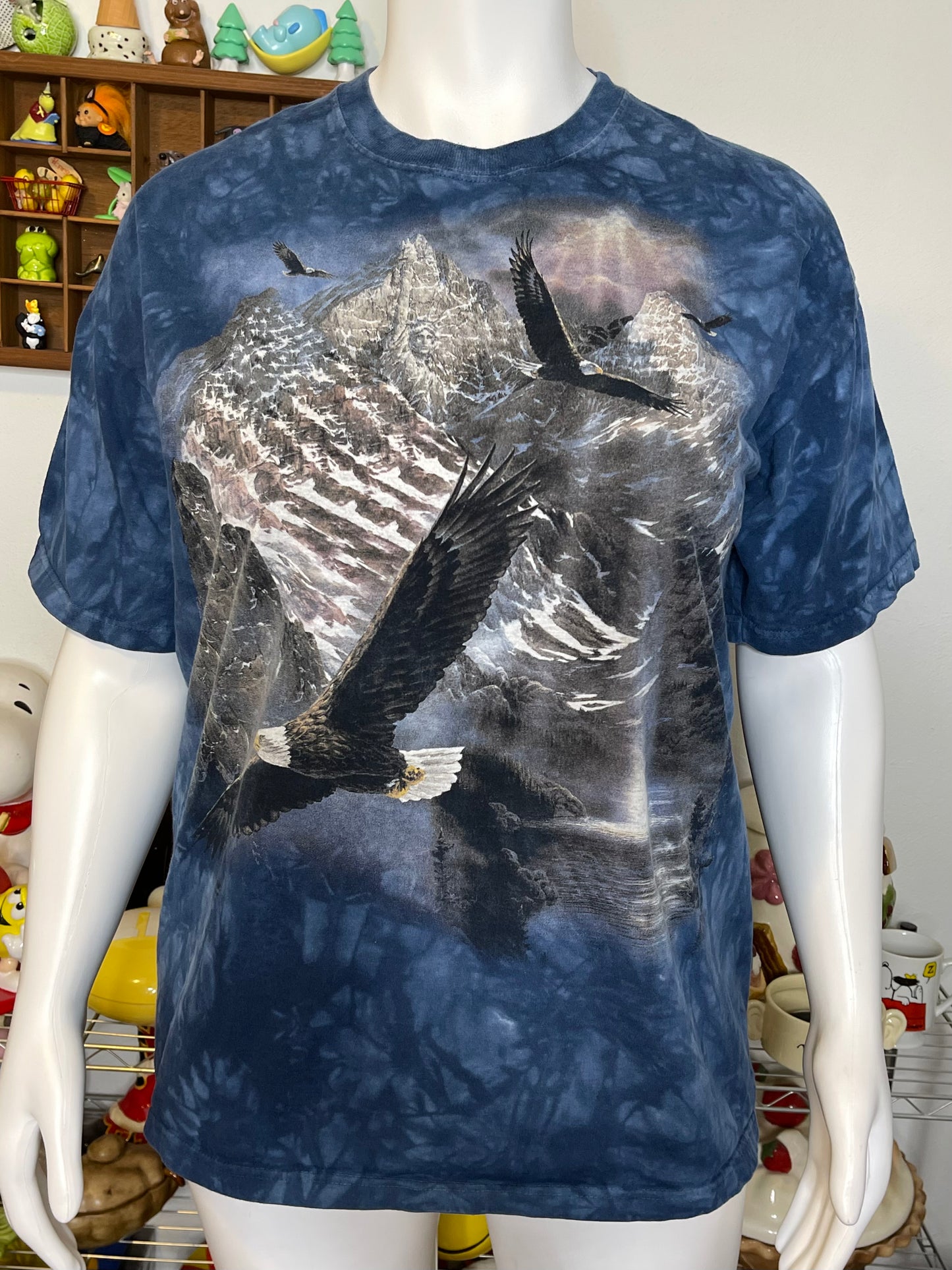 Vintage The Mountain Eagle Tie-Dye Graphic Tee Sz XL