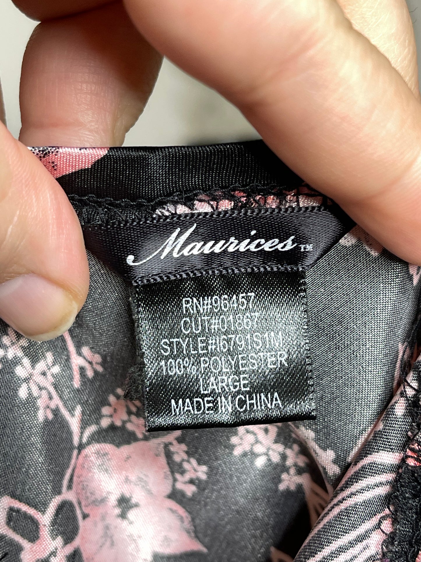 2000s black and pink floral milkmaid top sz L