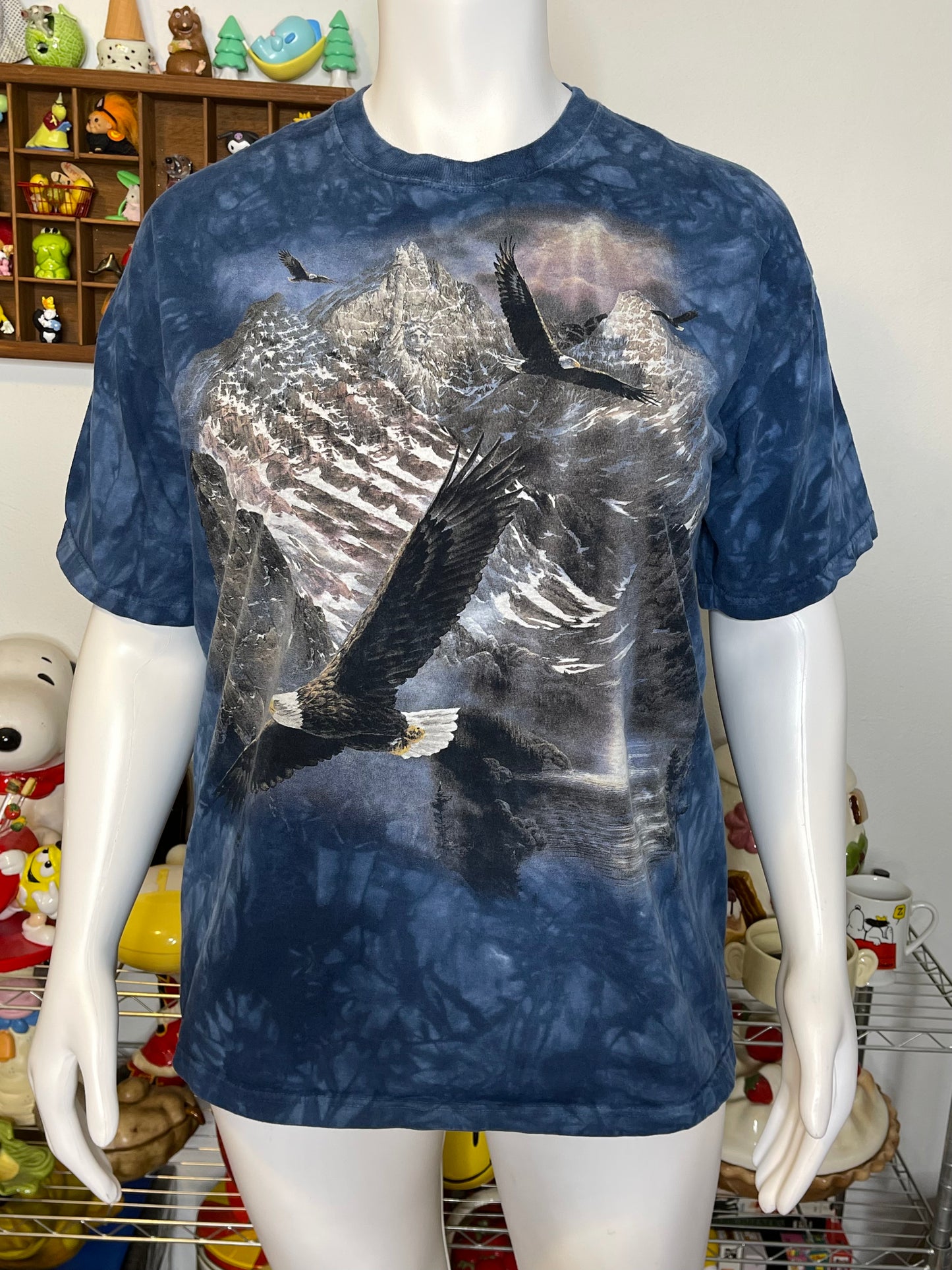 Vintage The Mountain Eagle Tie-Dye Graphic Tee Sz XL