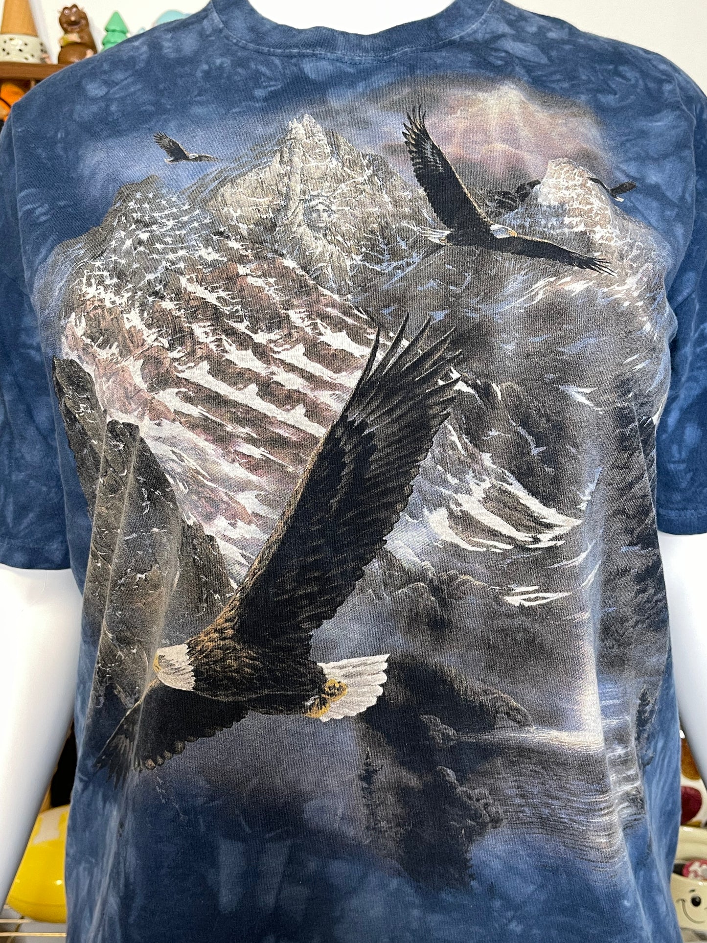 Vintage The Mountain Eagle Tie-Dye Graphic Tee Sz XL