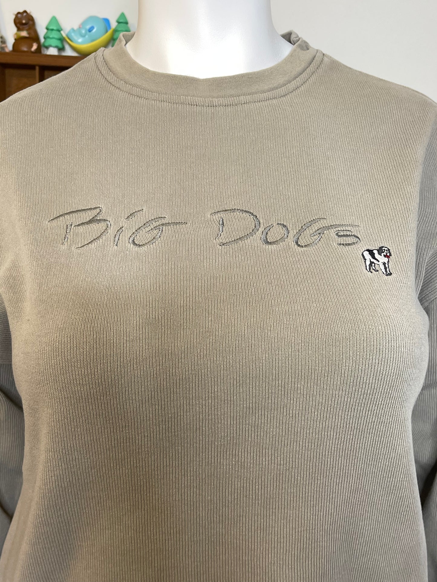 Vintage Big Dog Embroidered Oversized Knit Sweater Sz XL