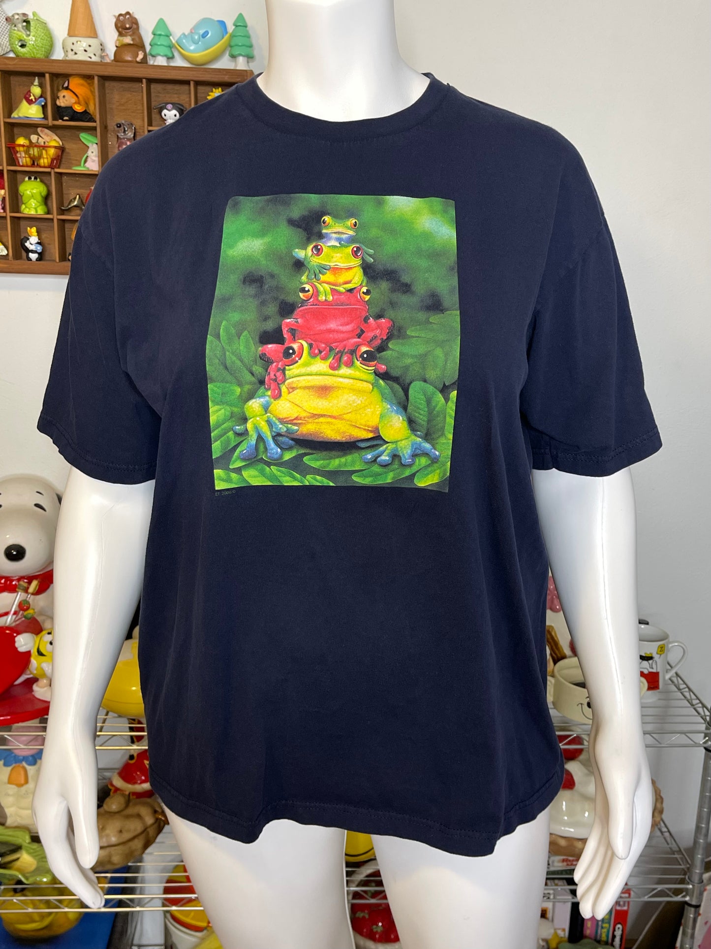Vintage 2000s Frog Navy Blue Graphic Tee Sz XL