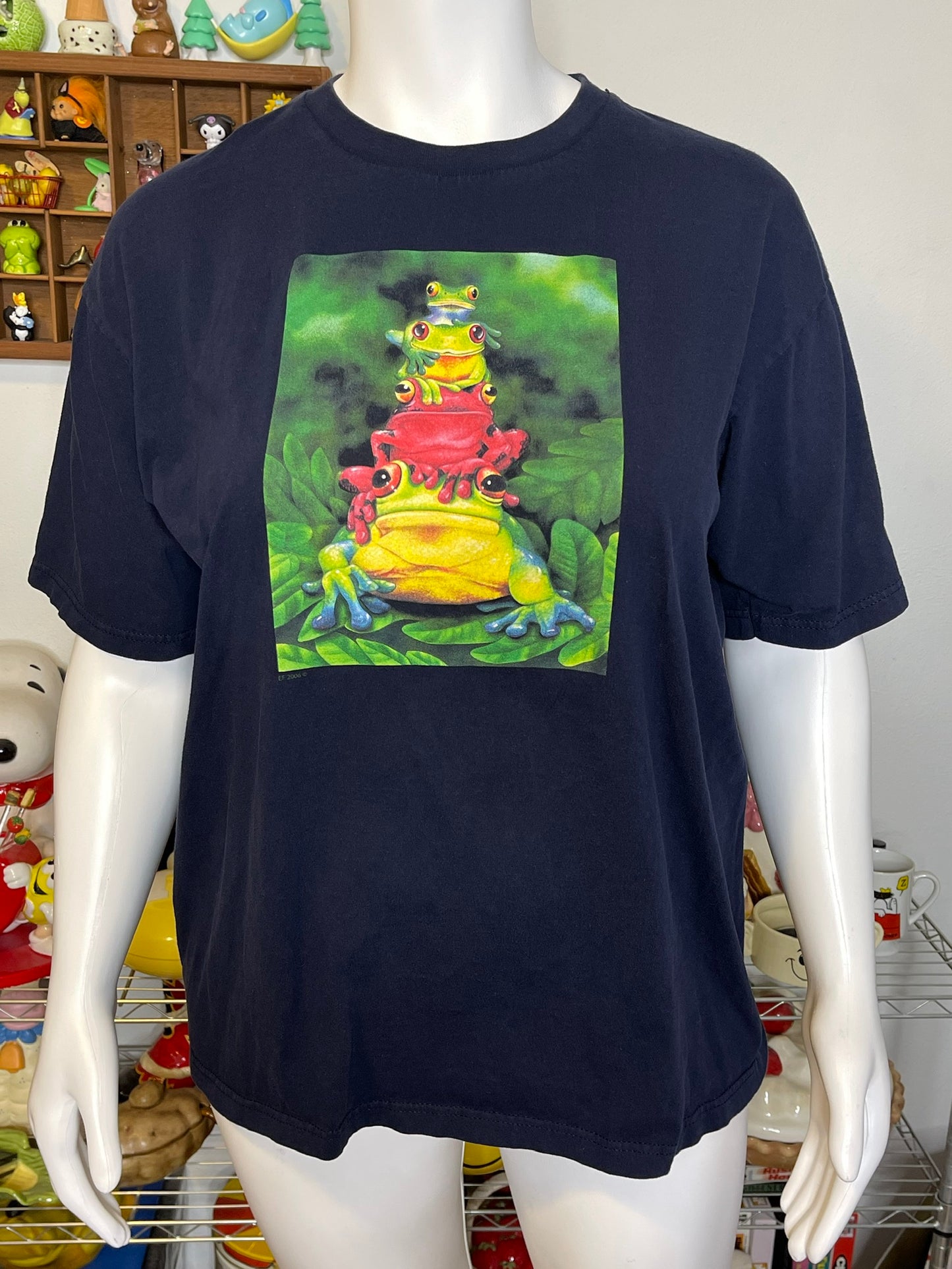 Vintage 2000s Frog Navy Blue Graphic Tee Sz XL