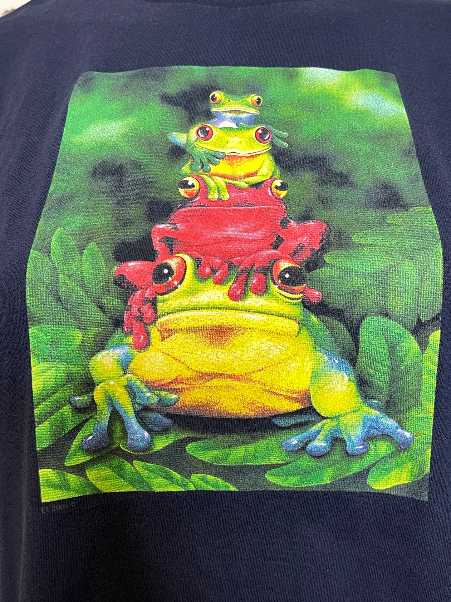 Vintage 2000s Frog Navy Blue Graphic Tee Sz XL
