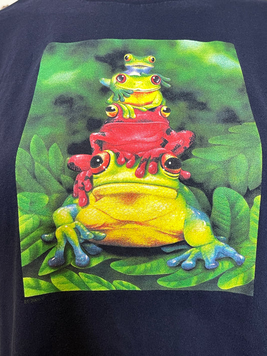 Vintage 2000s Frog Navy Blue Graphic Tee Sz XL