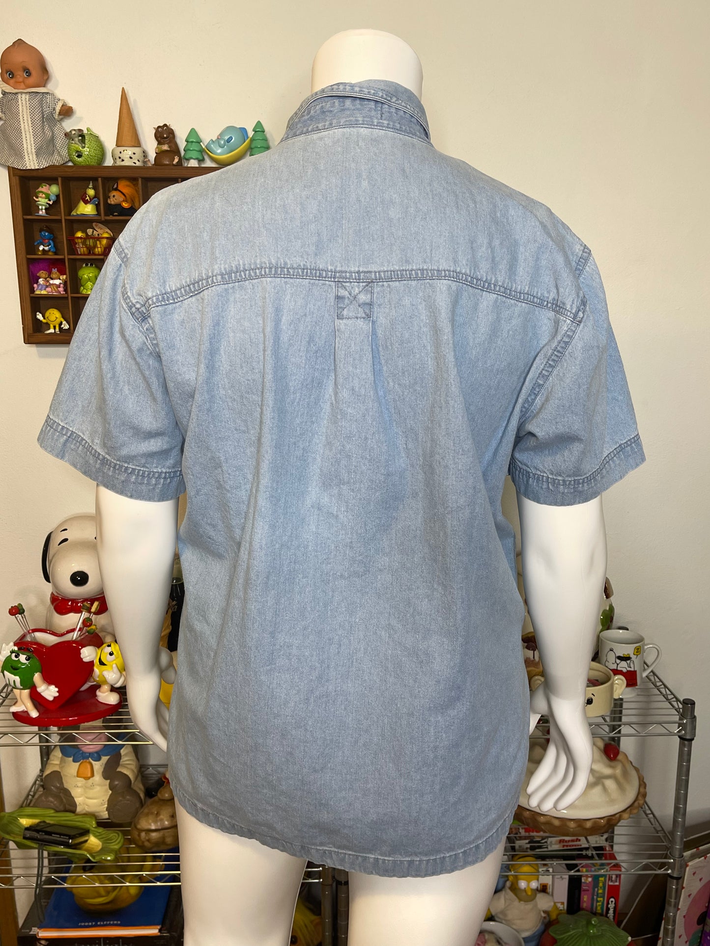 Vintage Musical Dalmatian Denim Button Down Sz XL