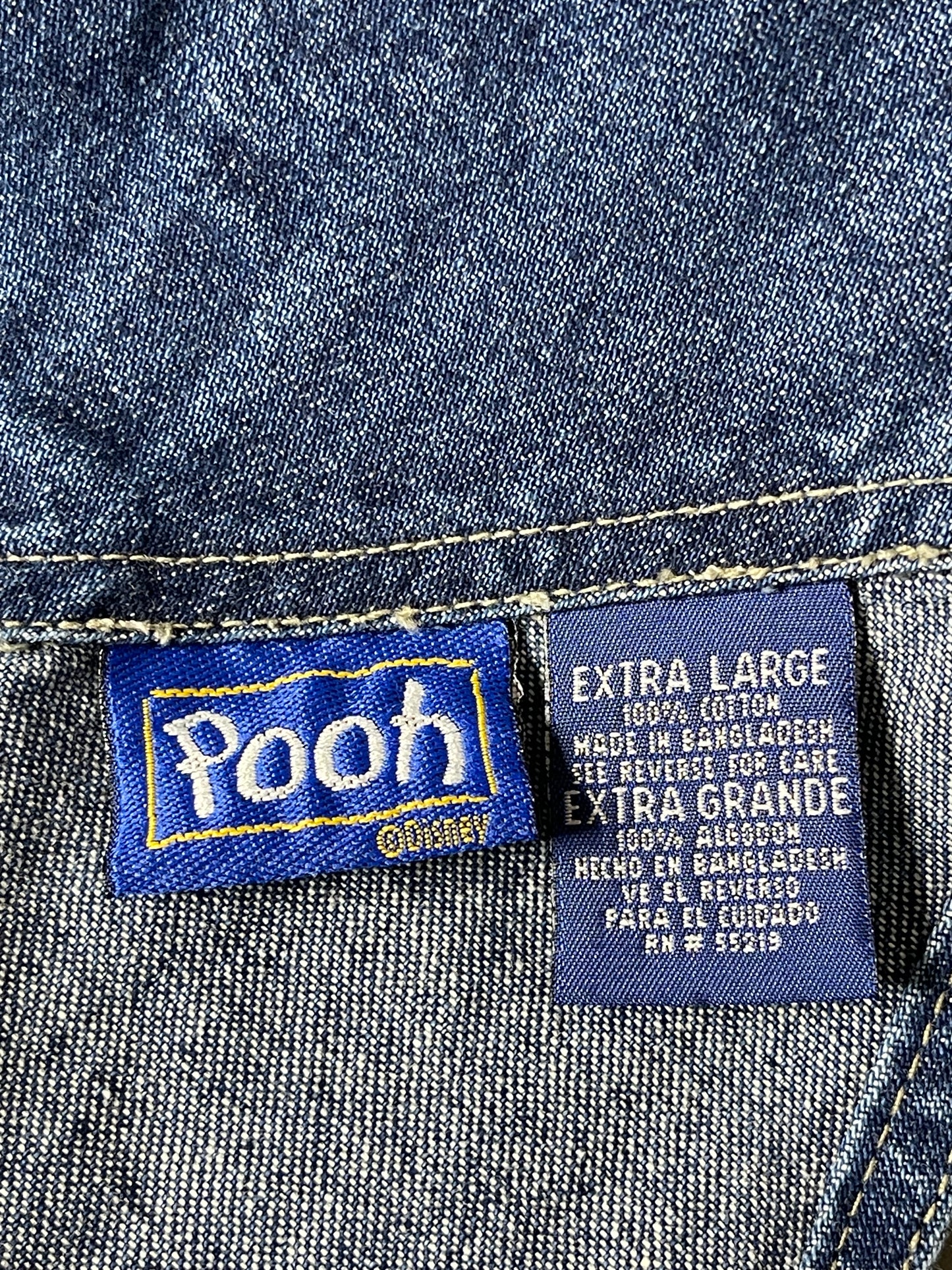 90s Winnie The Pooh Baggy Denim Overalls Sz XL