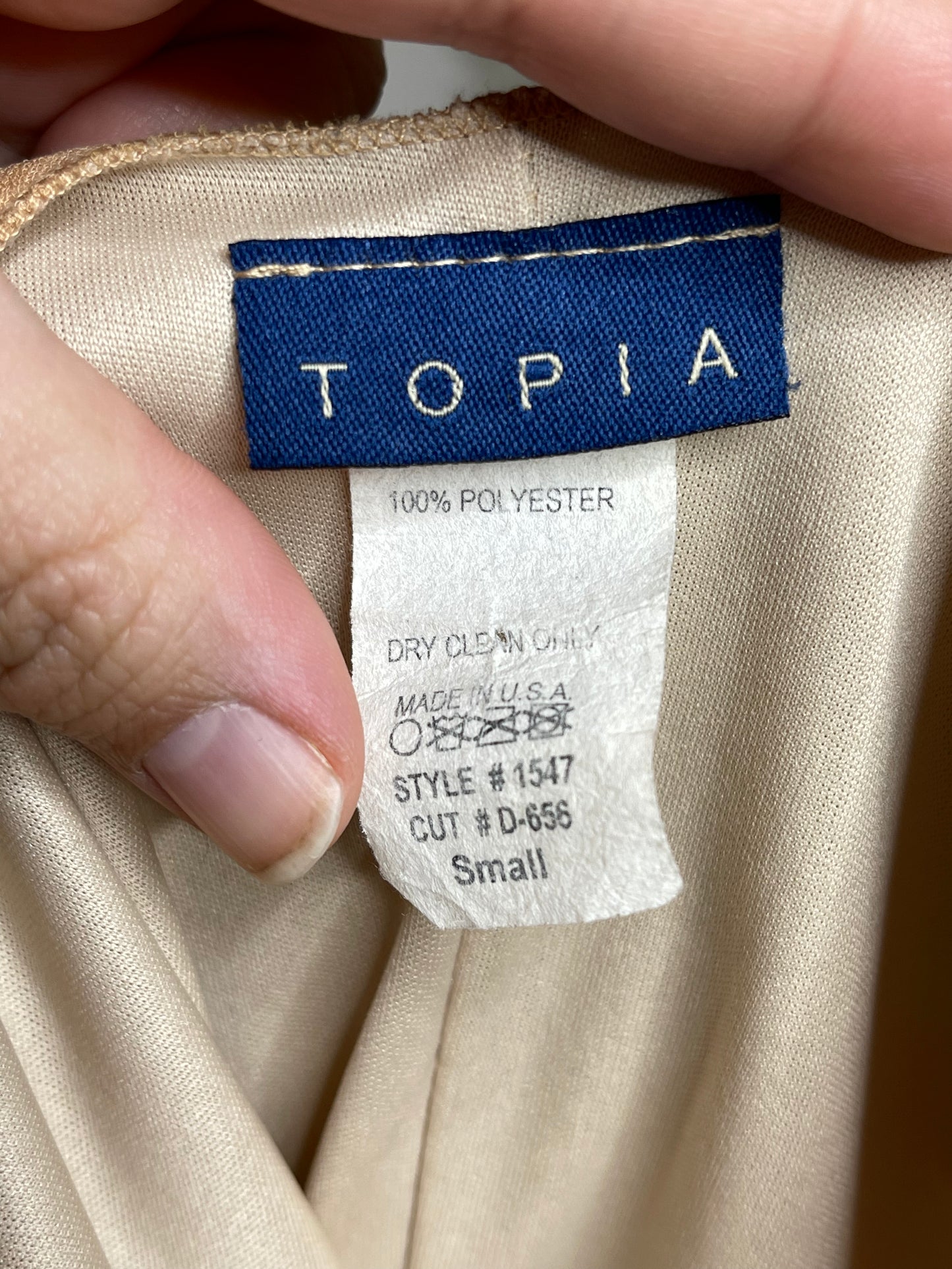 Vintage Tan Marble Tie-Dye Mirco Mesh Mini Dress Sz S