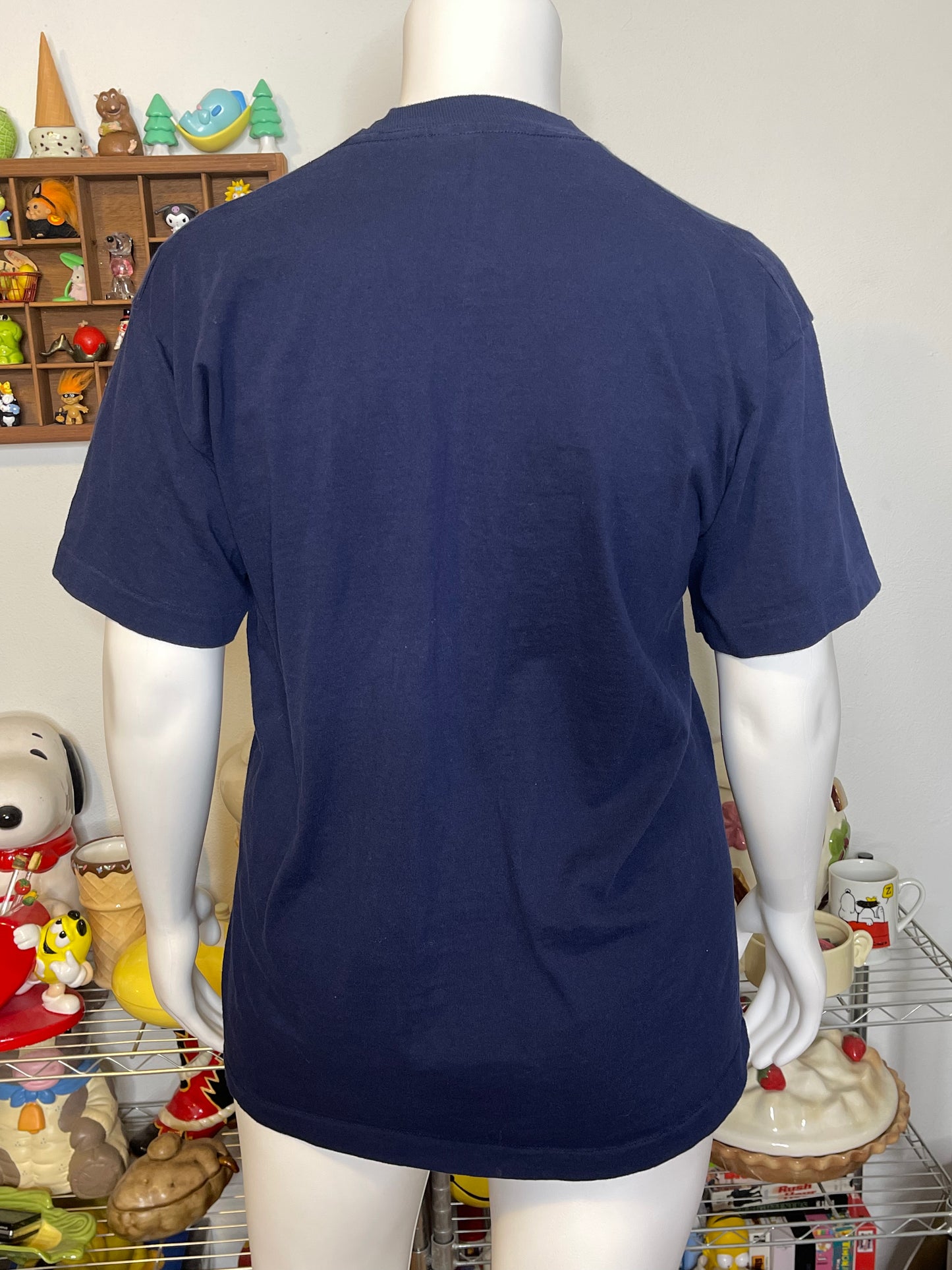 Vintage 90s Navy Blue Call Of The Wild Wolf Tee Sz XL