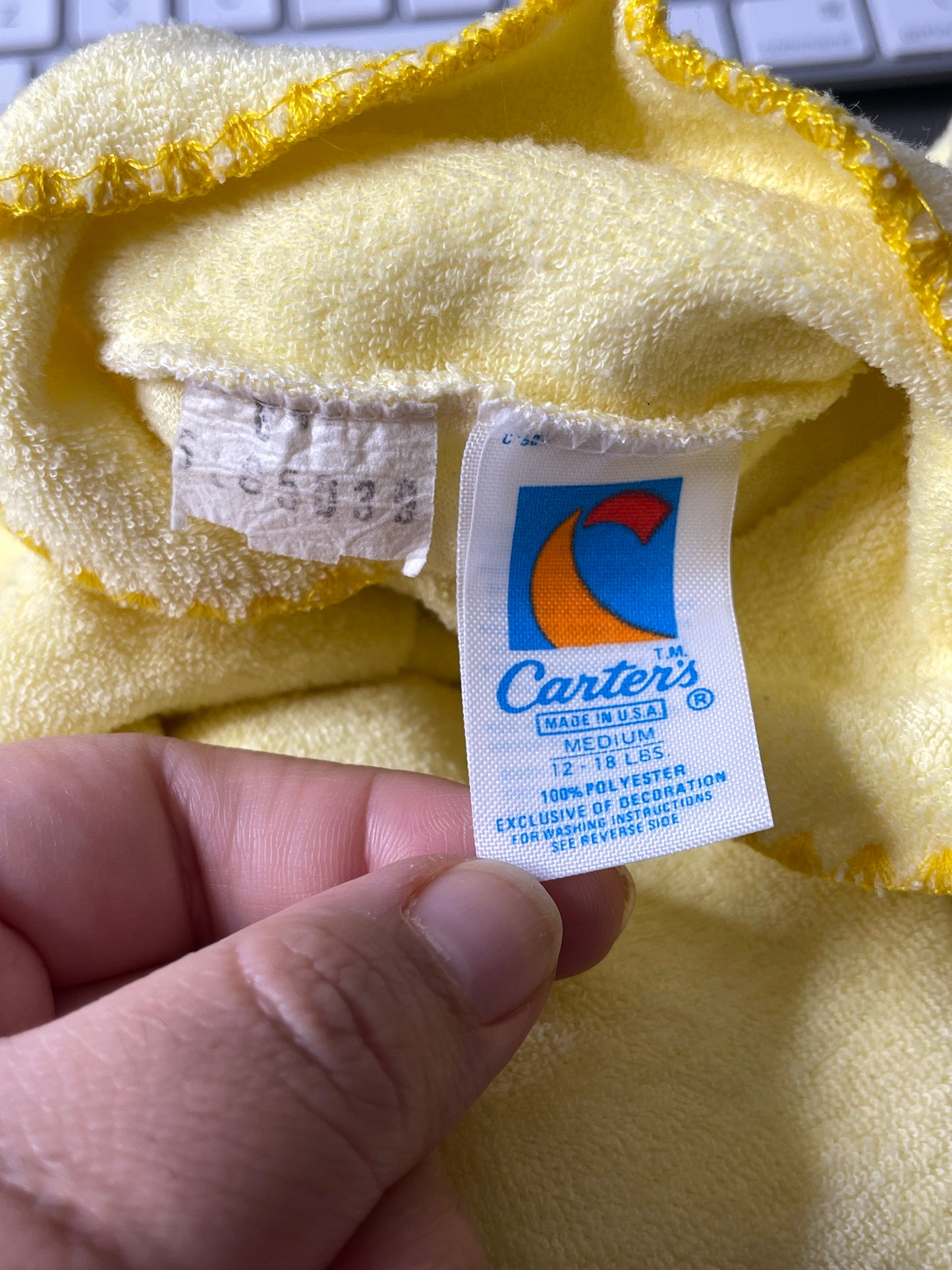 Vintage Charter's Yellow Terrycloth Elephant Onesie Sz M