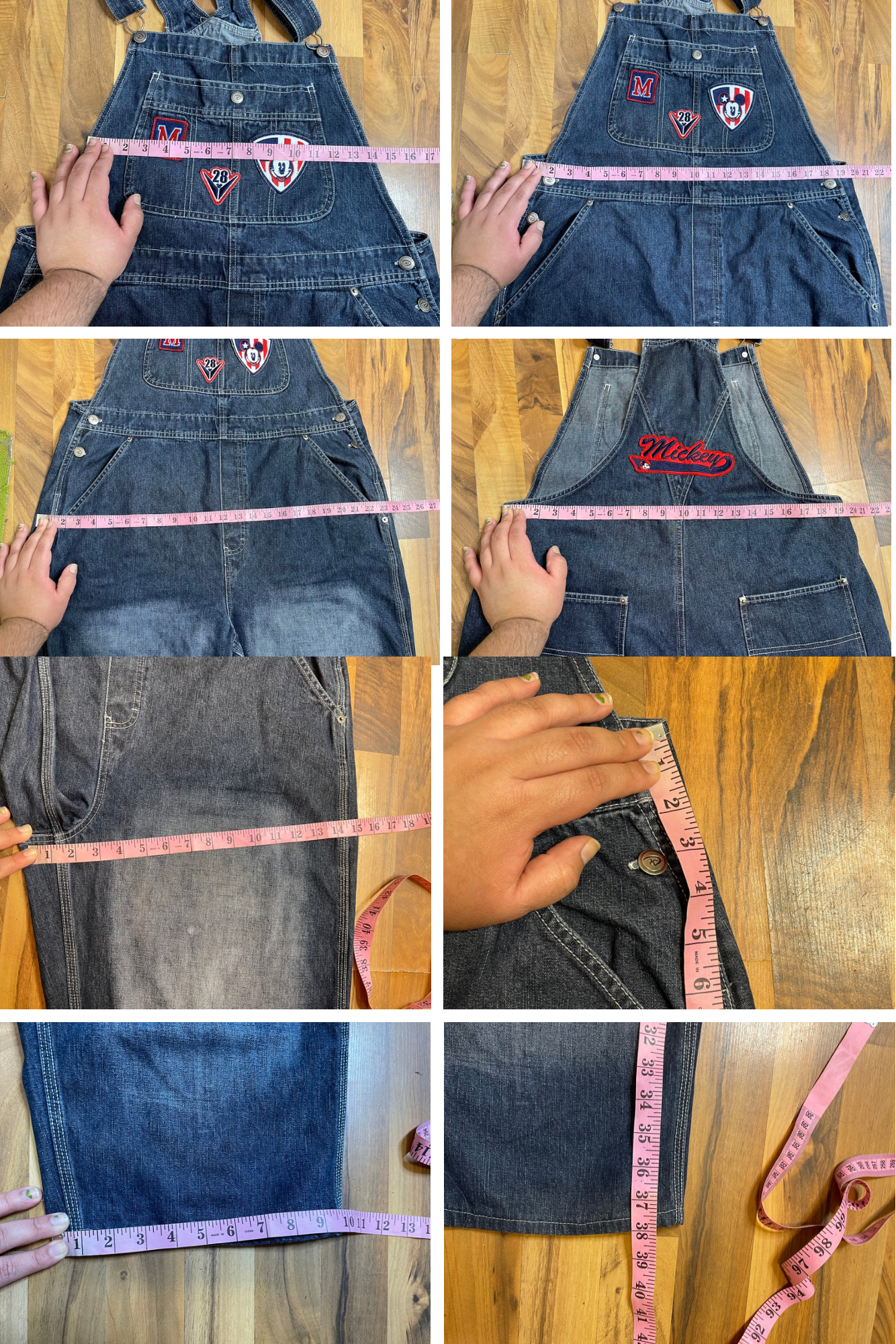 Vintage Mickey Mouse baggy denim overalls sz XL