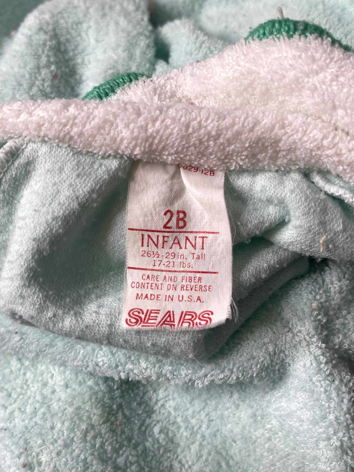 Vintage Pastel Ice Cream Terrycloth Onesie Sz 2B