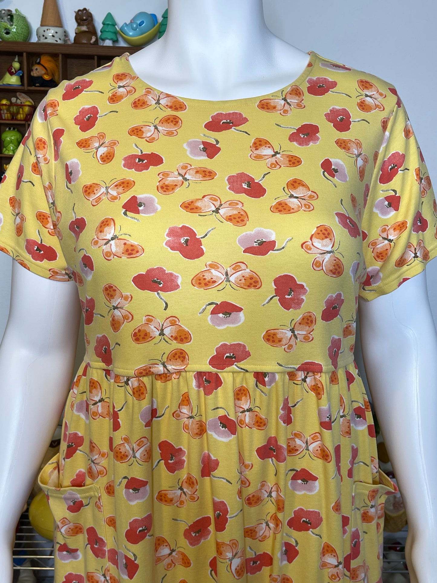 2000s Colorful Floral Butterfly Print Maxi Dress Sz 18W/20W