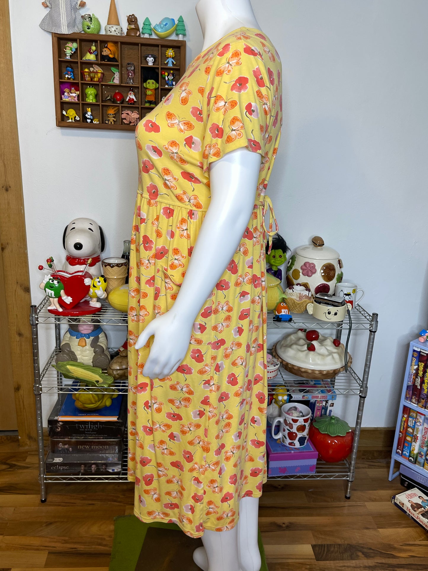 2000s Colorful Floral Butterfly Print Maxi Dress Sz 18W/20W