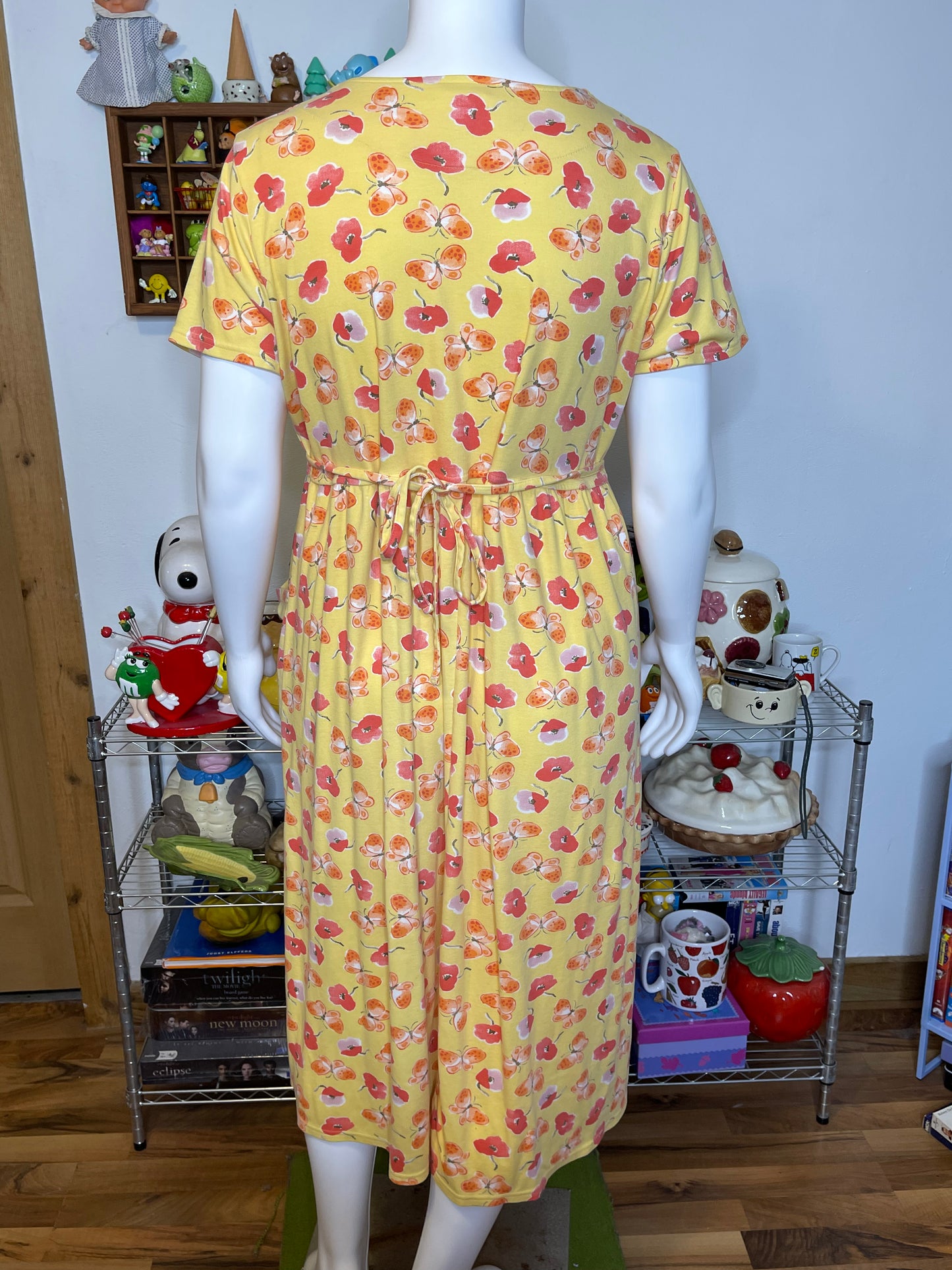 2000s Colorful Floral Butterfly Print Maxi Dress Sz 18W/20W