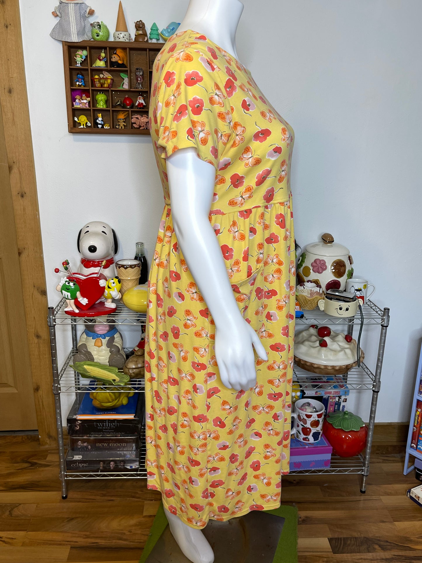 2000s Colorful Floral Butterfly Print Maxi Dress Sz 18W/20W