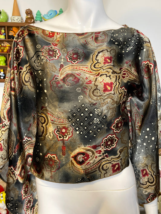 2000s Whimsy Off The Shoulder Wide Sleeve Blouse Sz S