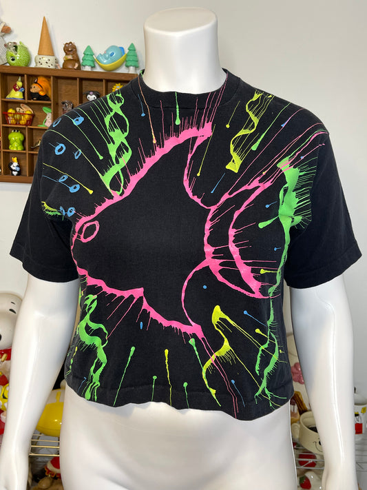 Vintage 80s Neon Fish Boxy Style Graphic Tee Sz OS (S-L)