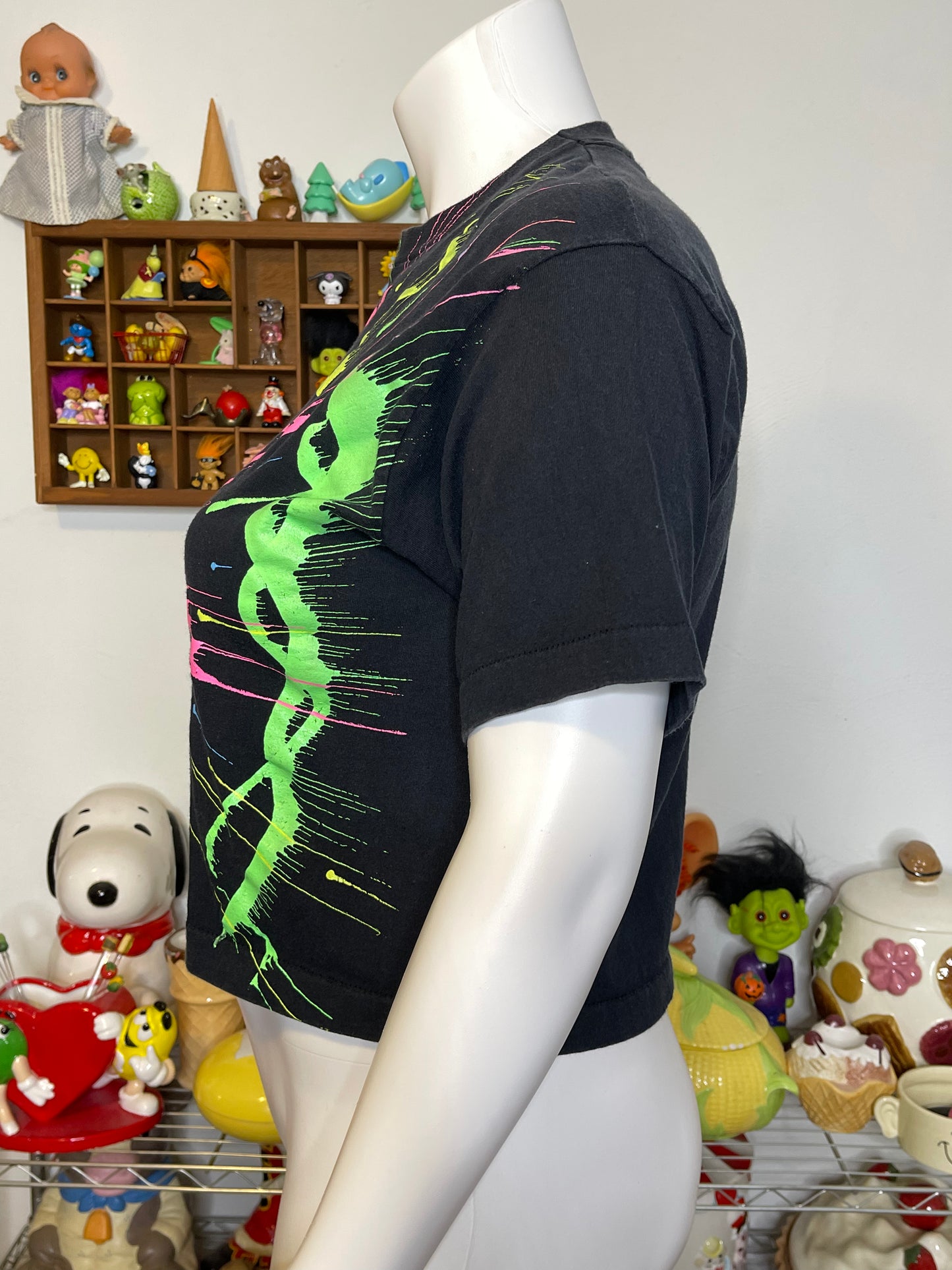 Vintage 80s Neon Fish Boxy Style Graphic Tee Sz OS (S-L)
