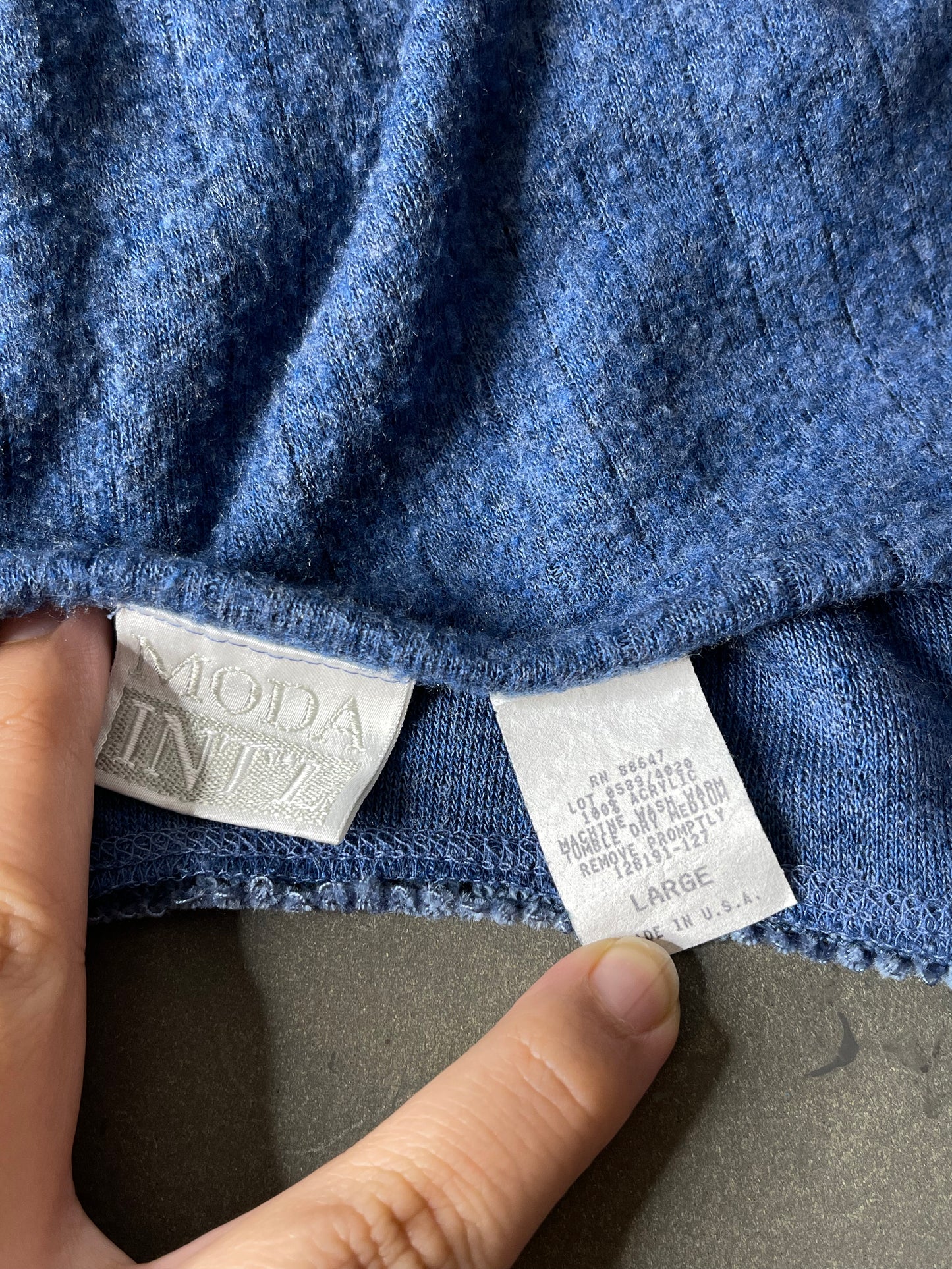 Vintage Blue Fuzzy Knit Cami Top Sz L