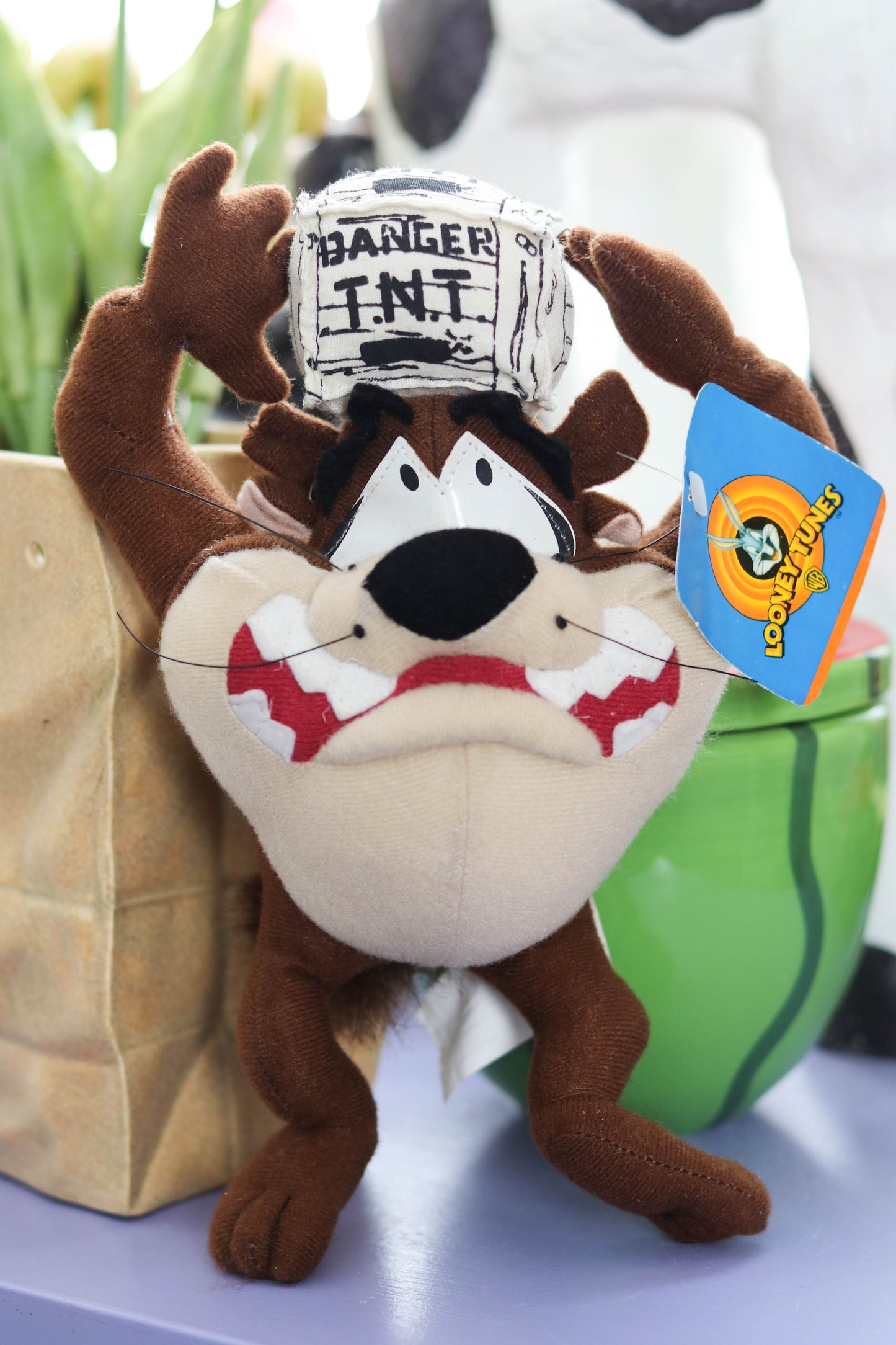 Vintage 2000s Danger Tasmanian Devil Deadstock Plush