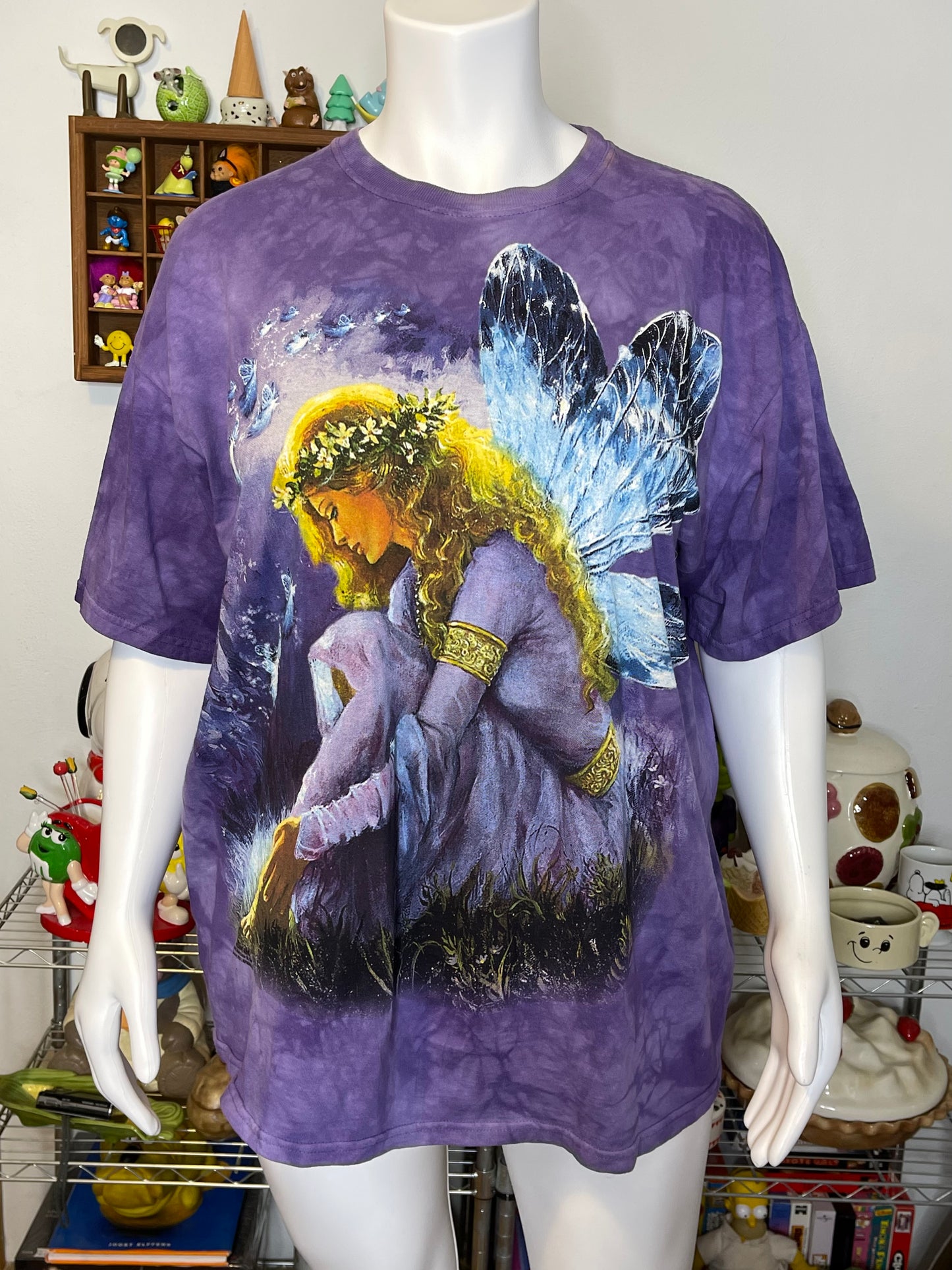 Vintage 2000s St. Clair Garden Of Dreams Purple Fairy Graphic Tee Sz XL