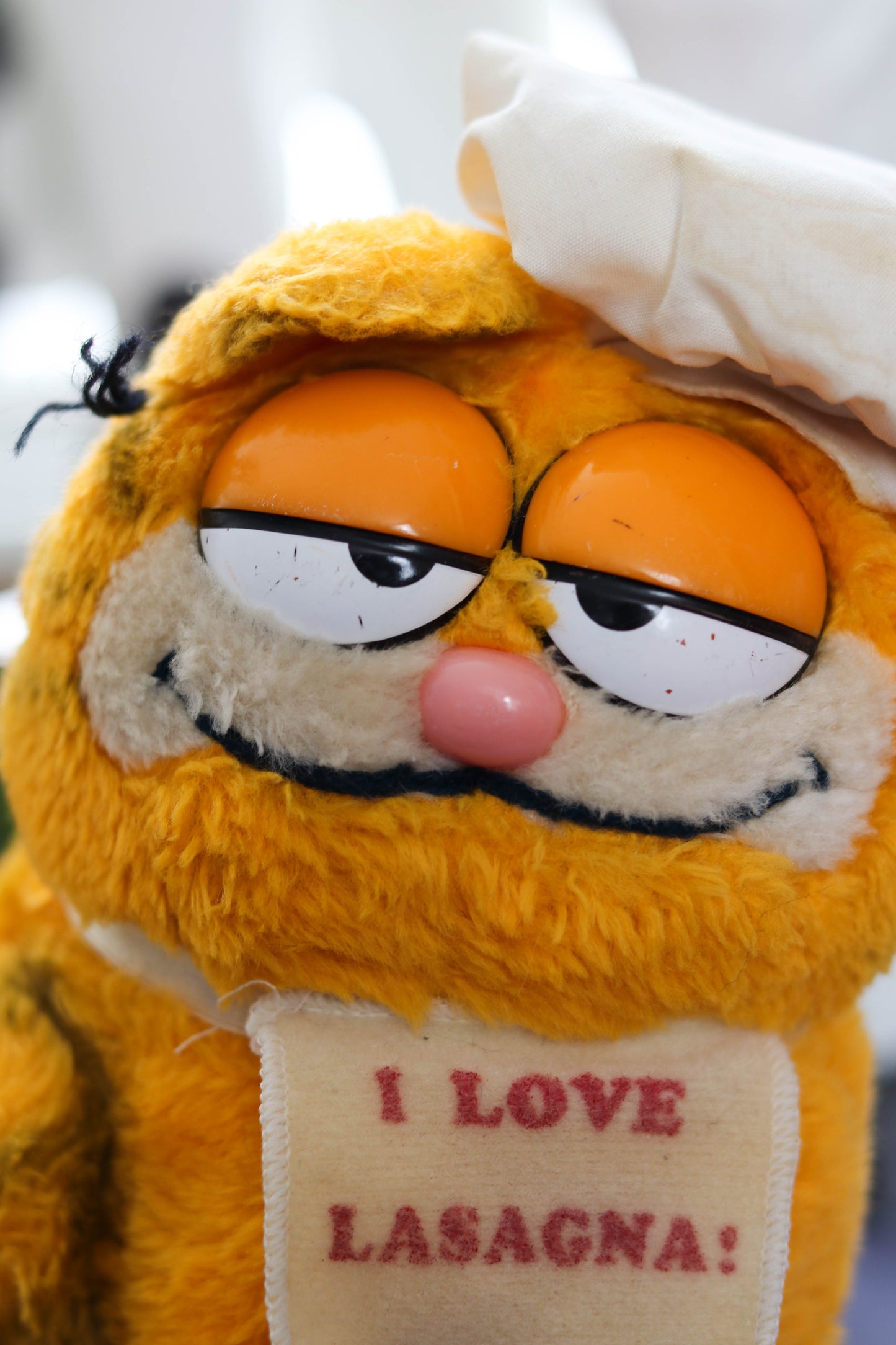 Vintage 80s Chef I Love Lasagna Garfield Plush