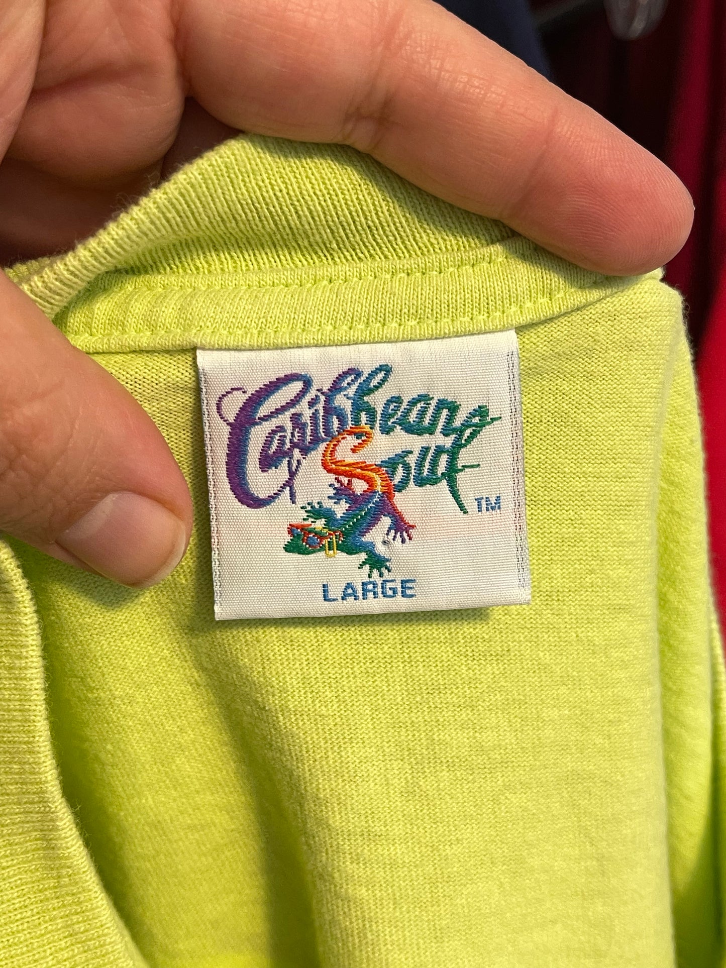 Vintage 90s Crazy Fins Up Parrot Green Graphic Tee Sz L