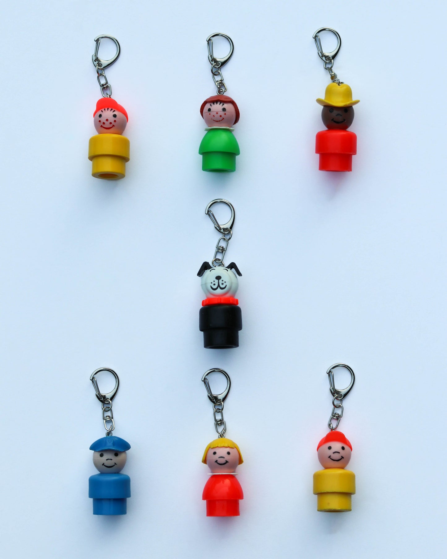 Vintage Upcyled Fisher-Price Little People Keychains
