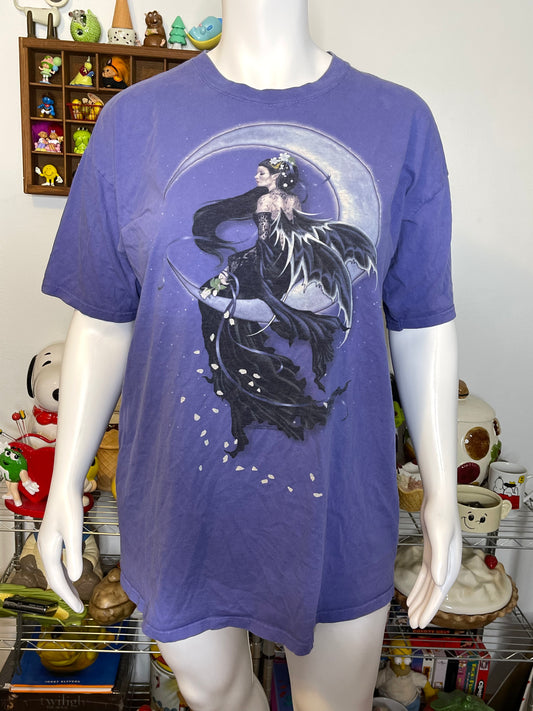 2000s Faded Purple Stargazer Fairy Graphic Tee Sz XXL