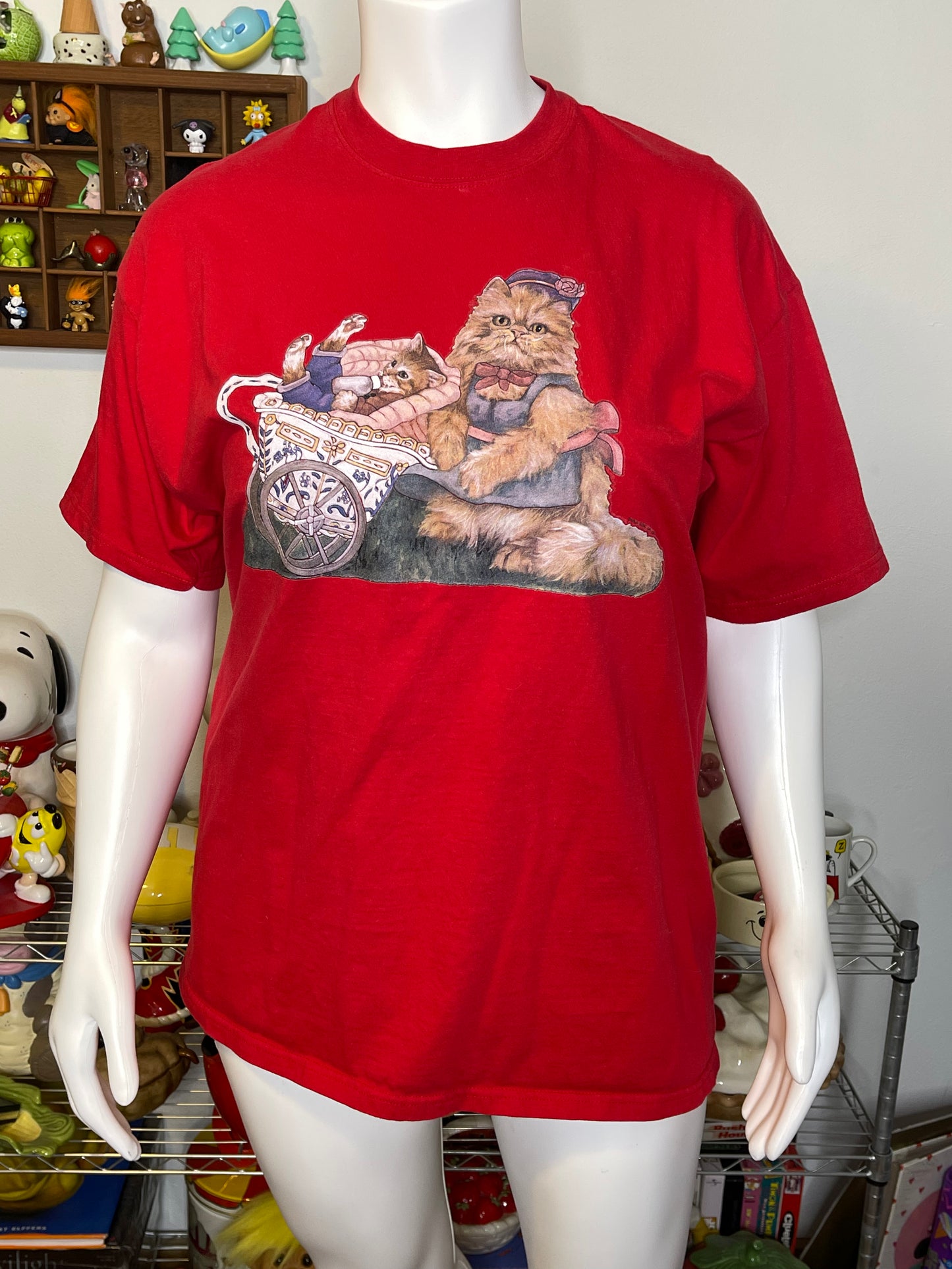 Vintage 90s Fancy Orange Cat Graphic Tee Sz XL