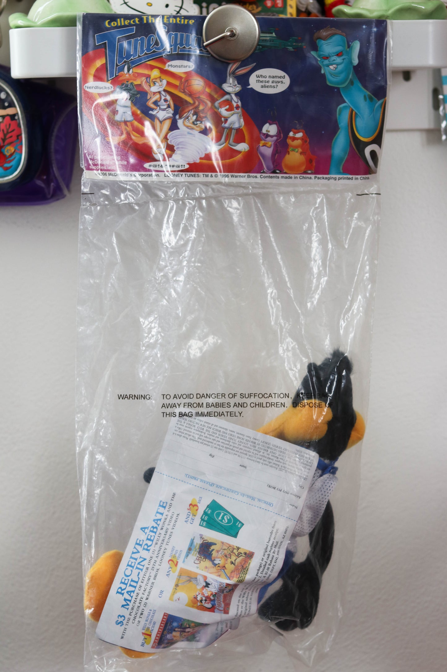 Vintage 90s Space Jam Daffy Duck Deadstock Plush