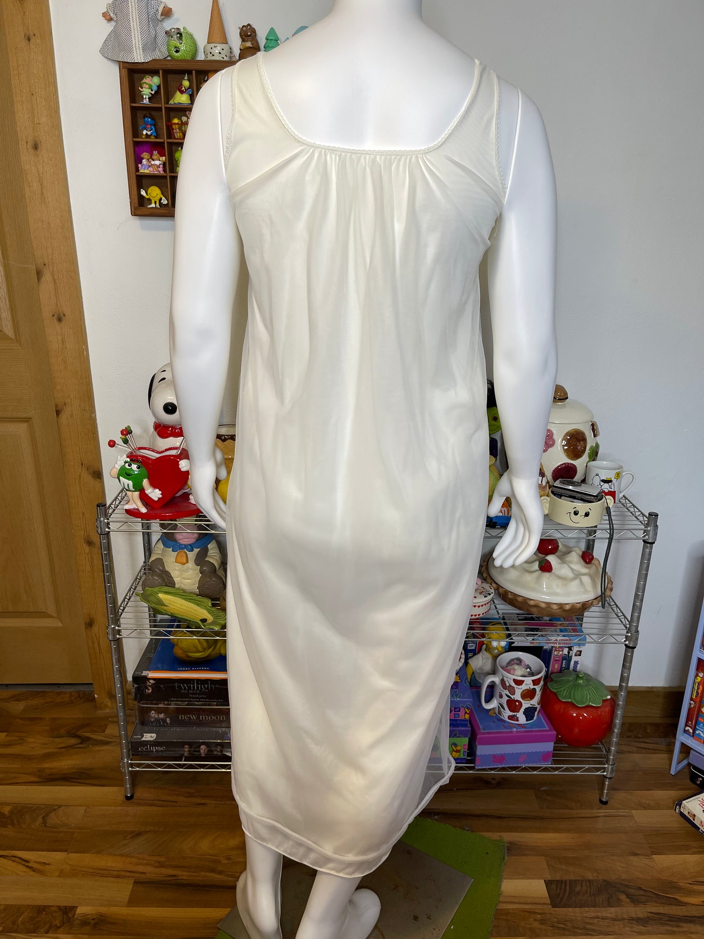 Vintage Dreamy Sheer Flower 2pc Nightgown Dress & Robe Set Sz M/L
