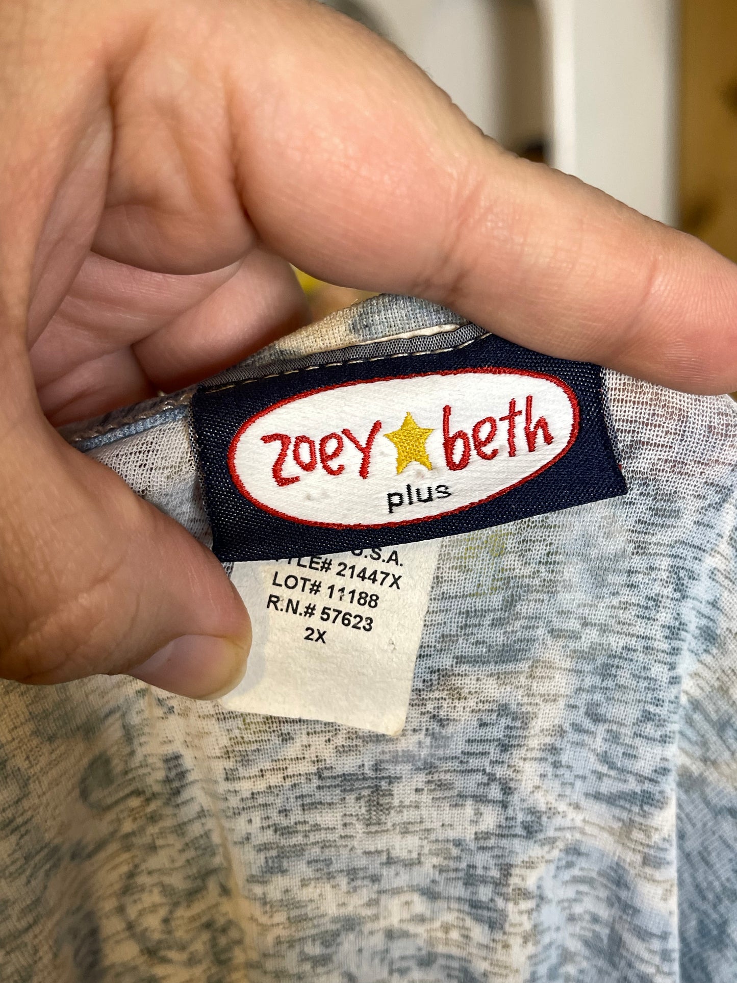 Vintage 2000s Paisley Print Mirco Mesh Wide Sleeve Top Sz 2X