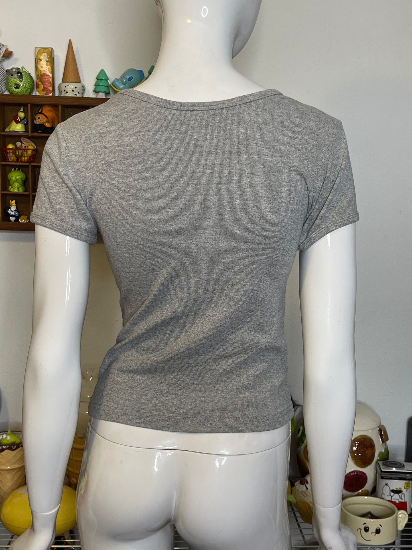 2000s Wrigley Field V-neck Cropped Tee Sz S