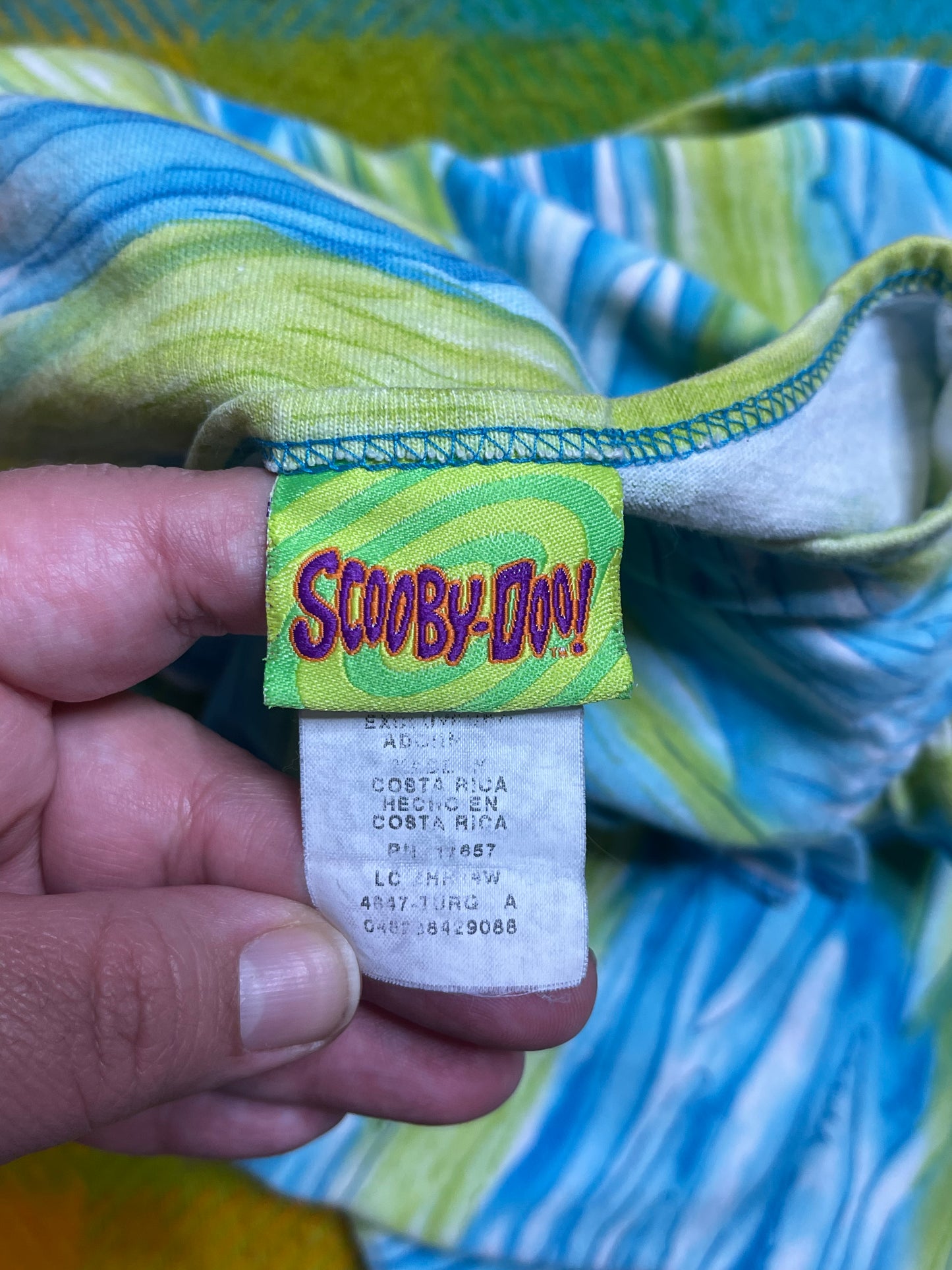 Vintage 2000s Groovy Flower Scooby-Doo Tie-Dye Kids Tee Sz 10/12