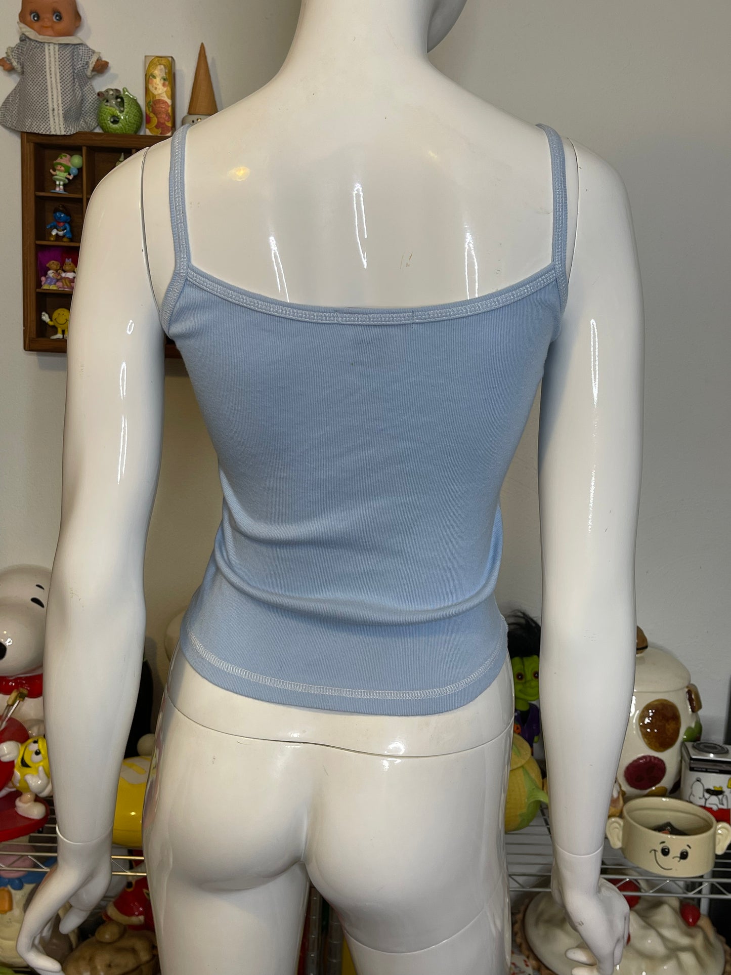 2000s Baby Blue Sun & Fun FL Cropped Tank Top Sz XS/S
