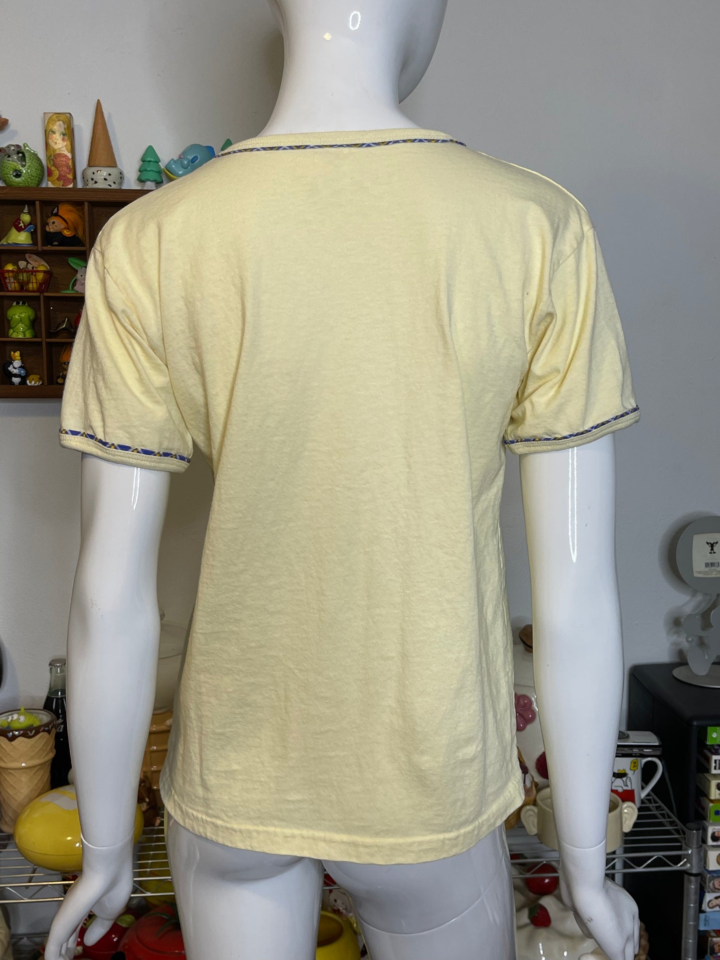 Vintage Yellow Nature Flower Bee Tee Sz M